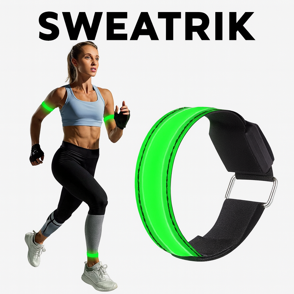 USB LED Running Armband – Rechargeable Reflective Night Safety Band