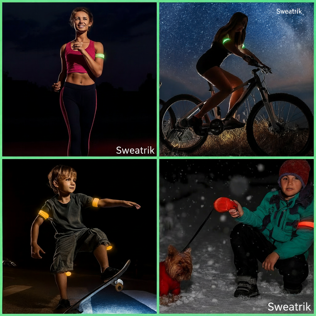 USB LED Running Armband – Rechargeable Reflective Night Safety Band