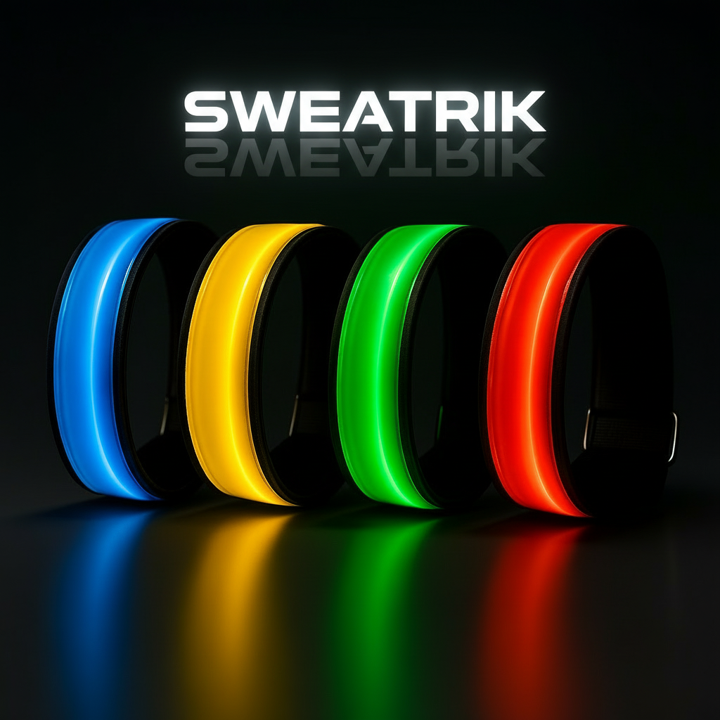 USB LED Running Armband – Rechargeable Reflective Night Safety Band