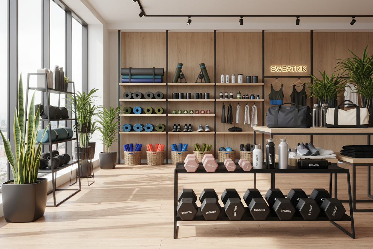gym studio - this is a fitness accessories store - called sweatrik